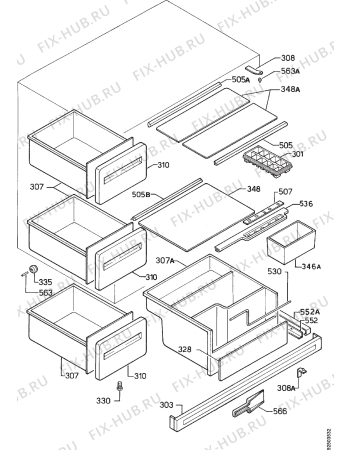 Взрыв-схема холодильника Aeg S2232U - Схема узла Housing 001